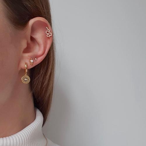 Evil eye hoop earrings