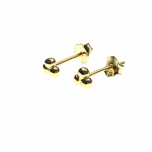 Dot pyramid gold or silver stud earrings