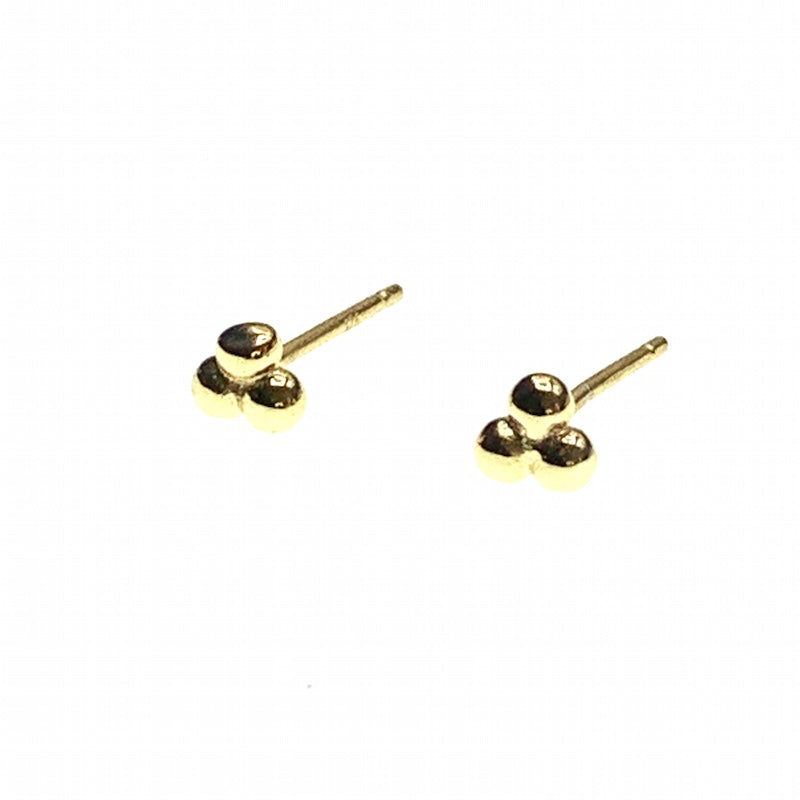 Dot pyramid gold or silver stud earrings