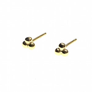Dot pyramid gold or silver stud earrings