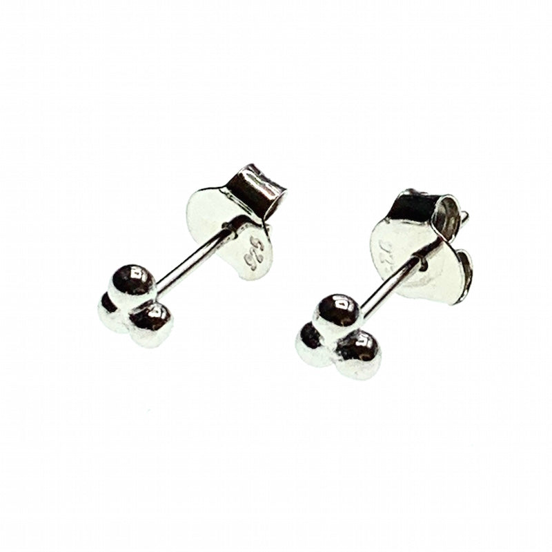 Dot pyramid gold or silver stud earrings