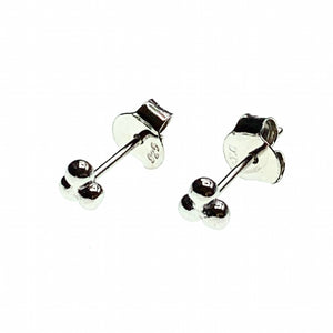 Dot pyramid gold or silver stud earrings