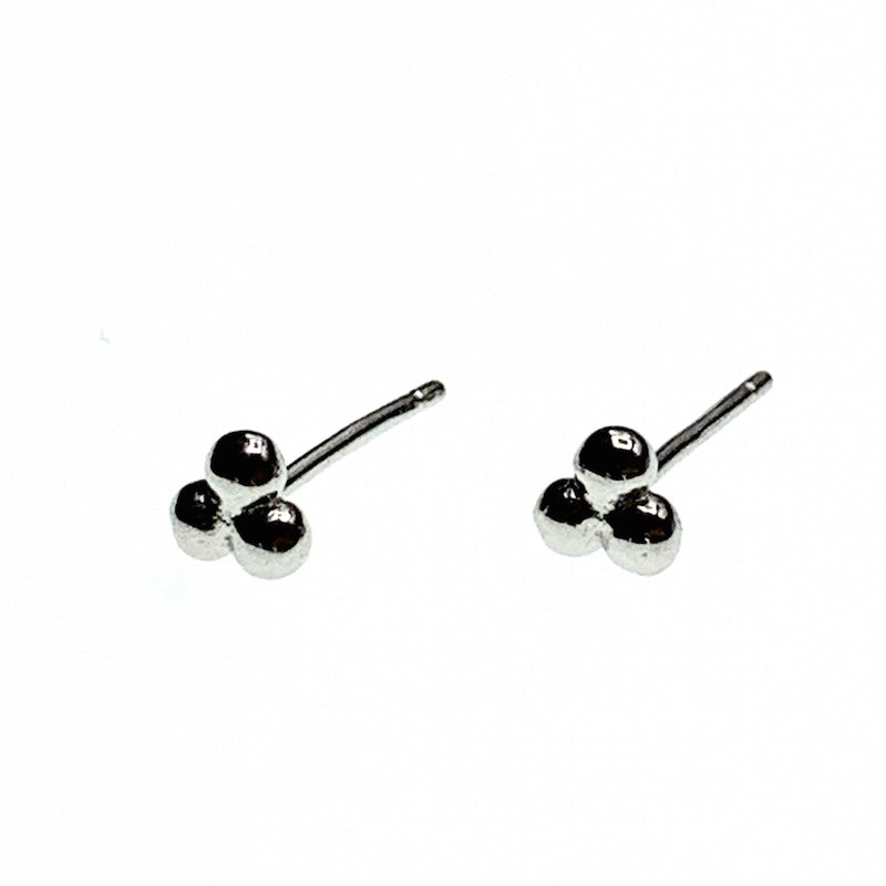 Dot pyramid gold or silver stud earrings