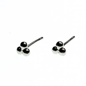 Dot pyramid gold or silver stud earrings