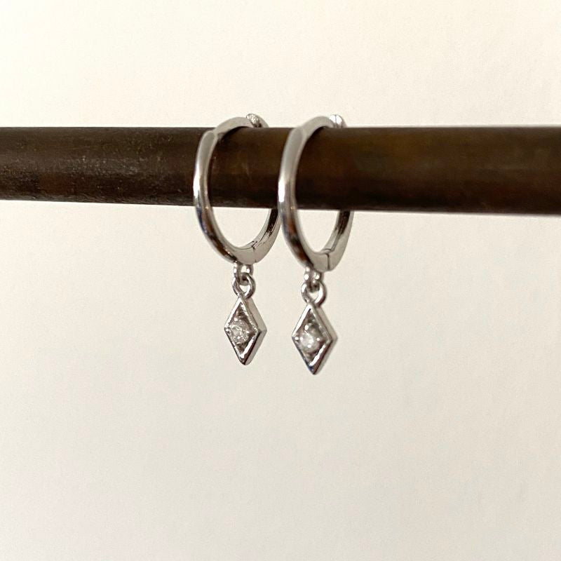 Dangle hoop geometric earrings