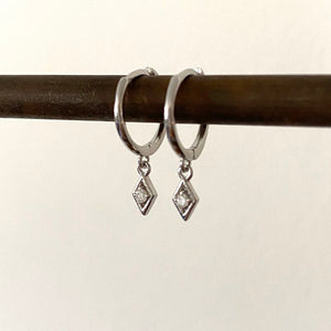 Dangle hoop geometric earrings