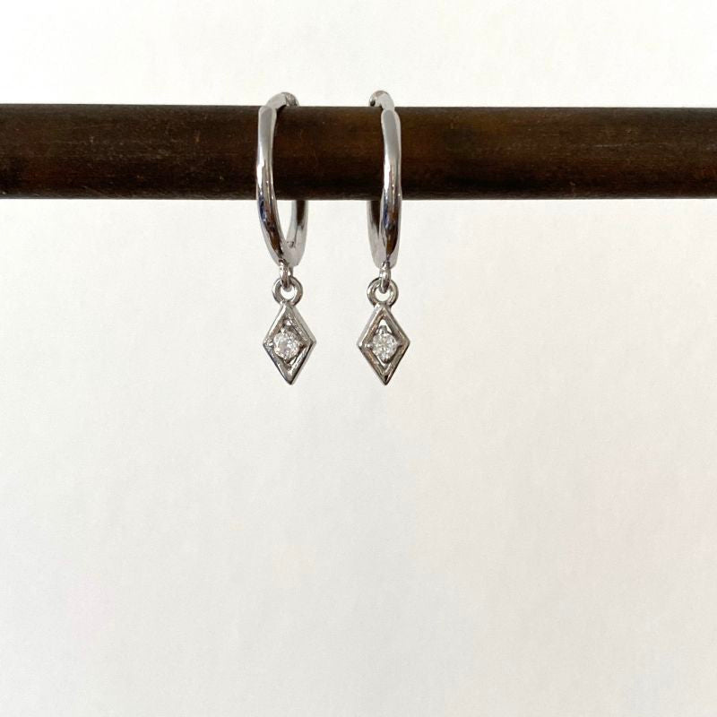 Dangle hoop geometric earrings