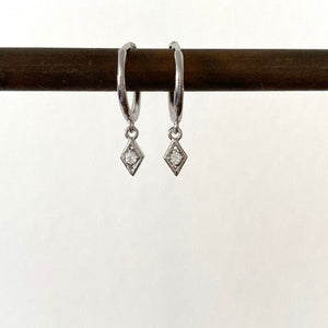 Dangle hoop geometric earrings