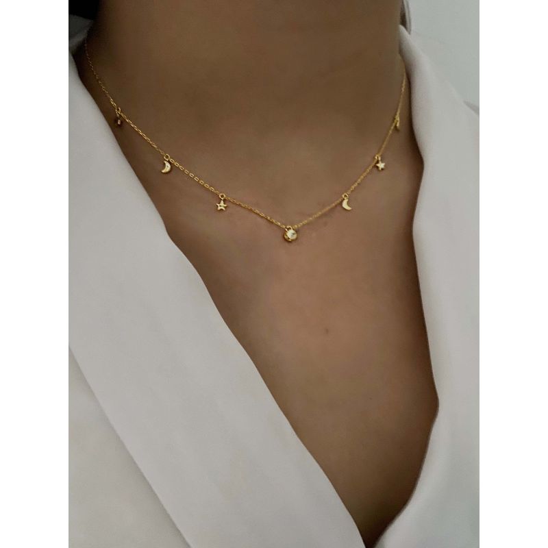 Charm celestial CZ necklace