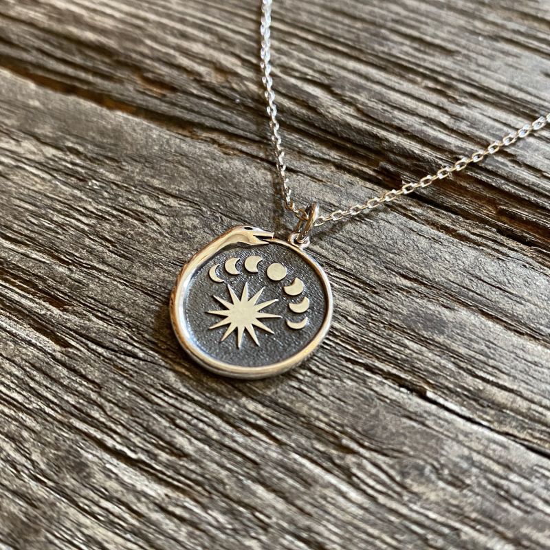 Snake silver unisex necklace
