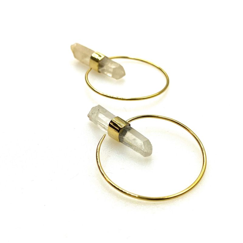 Crystal circular hook earrings