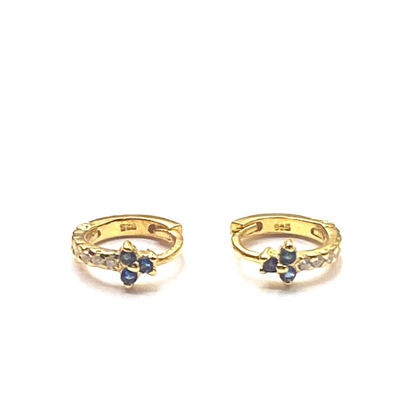 Sapphire and gold hoop earrings