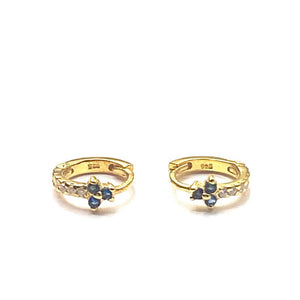 Sapphire and gold hoop earrings