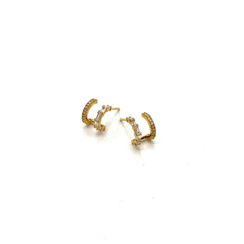 Elegant CZ Double Hoop earring