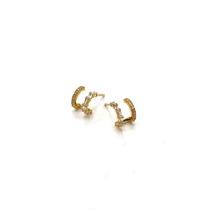 Elegant CZ Double Hoop earring