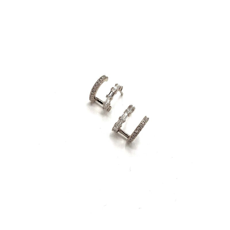 Elegant CZ Double Hoop earring