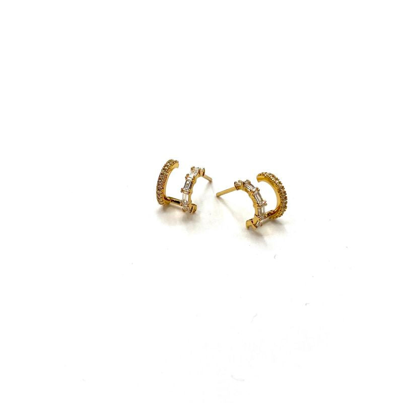 Elegant CZ Double Hoop earring
