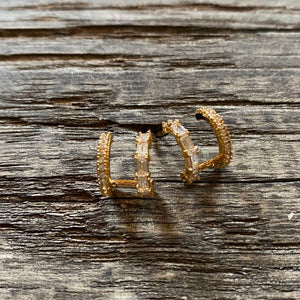 Elegant CZ Double Hoop earring