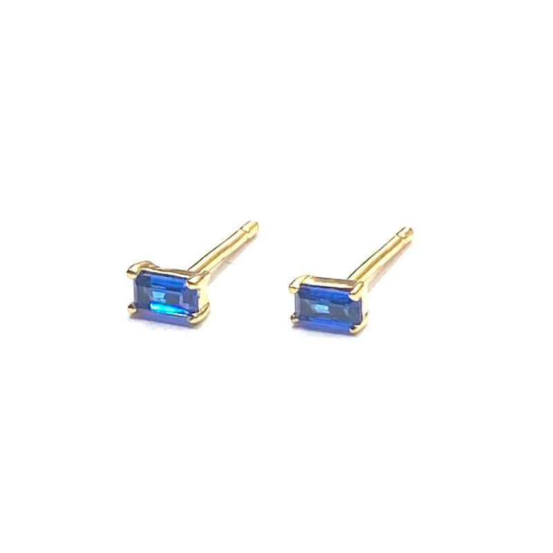 Blue baguette earrings