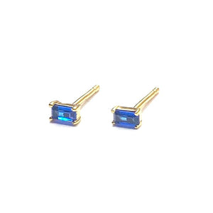 Blue baguette earrings