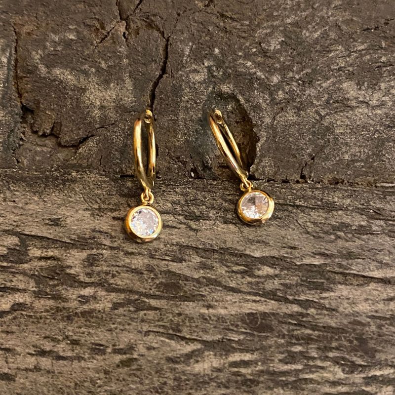 Dangle charm hoop earrings