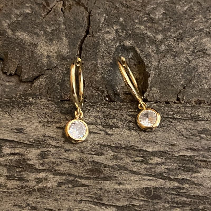 Dangle charm hoop earrings