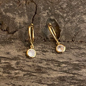 Dangle charm hoop earrings