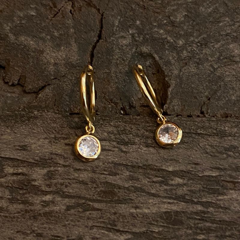 Dangle charm hoop earrings