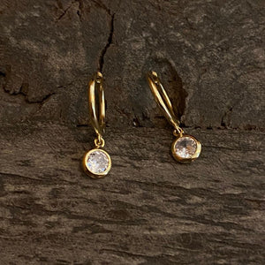 Dangle charm hoop earrings
