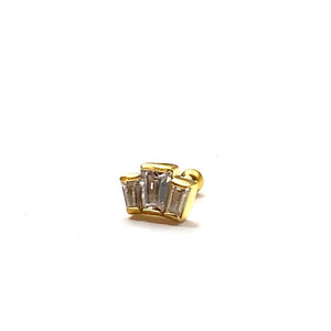 Baguette style cartilage barbell
