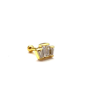 Baguette style cartilage barbell