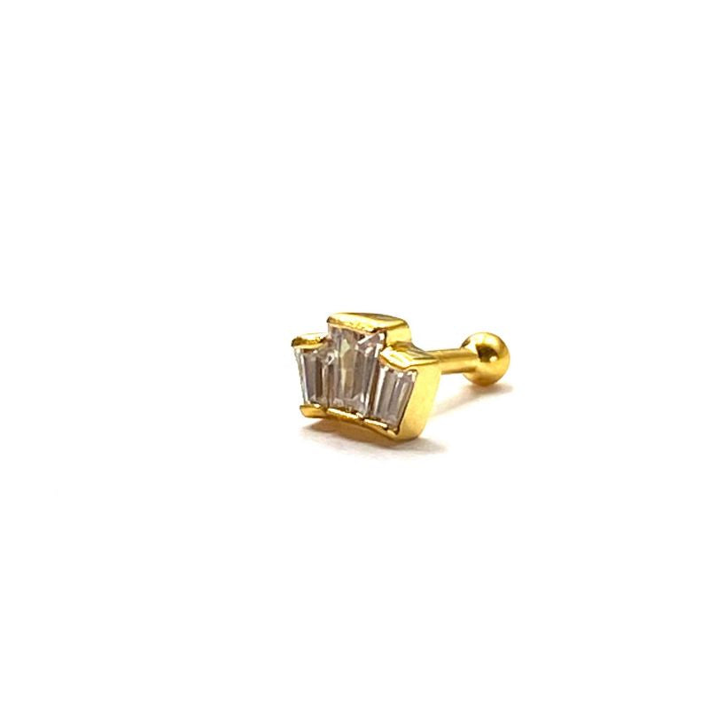 Baguette style cartilage barbell