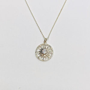 Sun ray CZ necklace,