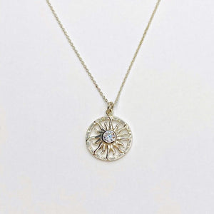 Sun ray CZ necklace,