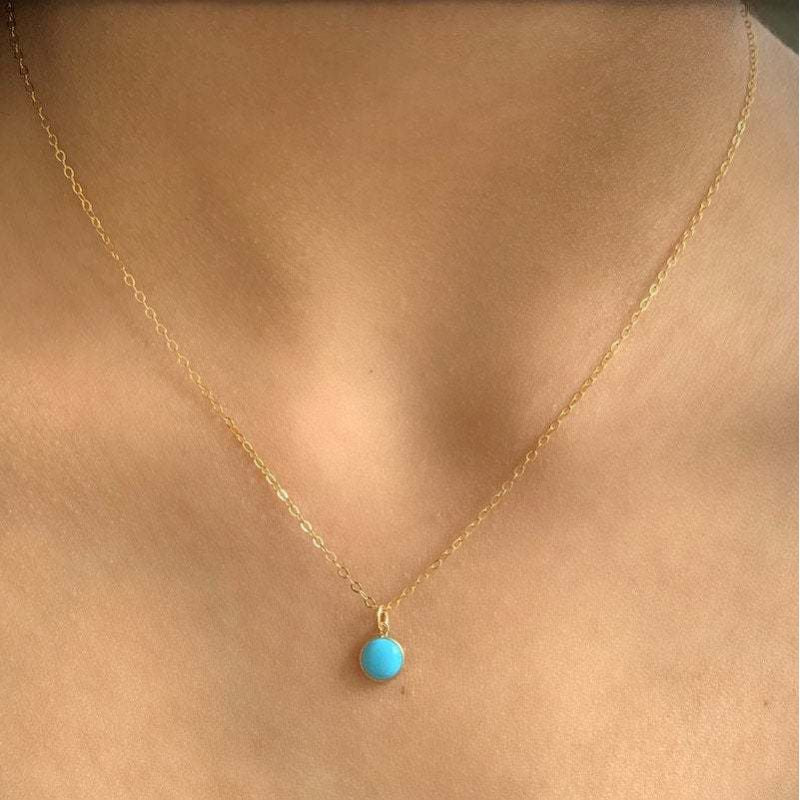 Turquoise bezel necklace