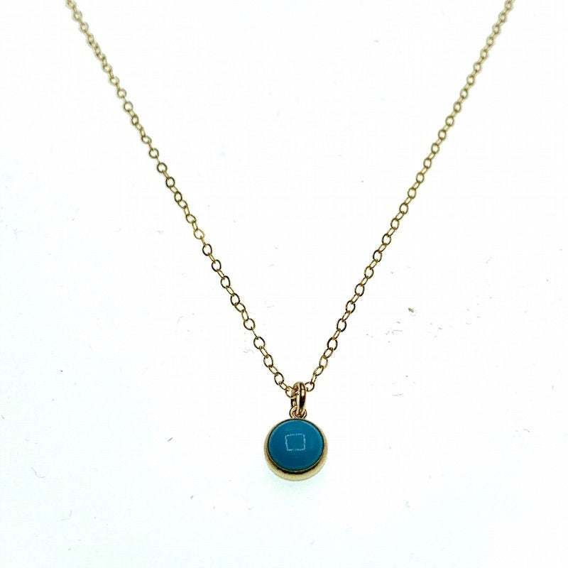 Turquoise bezel necklace