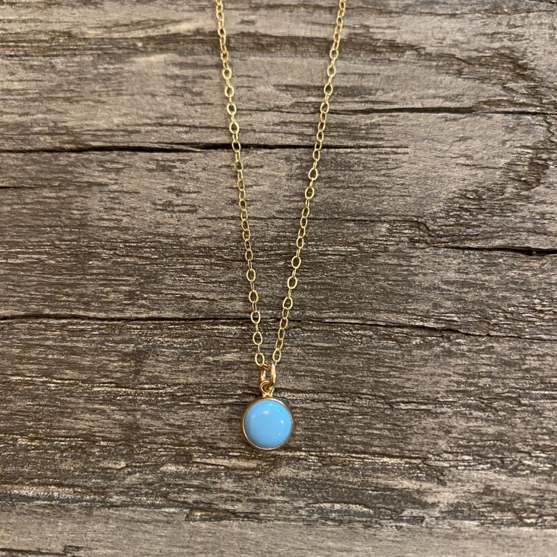 Turquoise bezel necklace