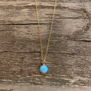 Turquoise bezel necklace