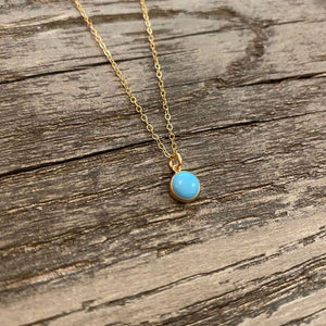 Turquoise bezel necklace