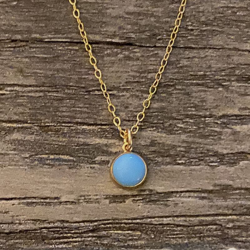 Turquoise bezel necklace