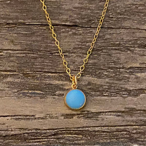 Turquoise bezel necklace