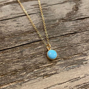 Turquoise bezel necklace