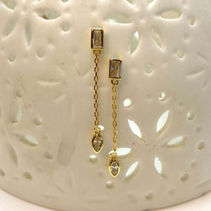 Drop Chain Charm Earring