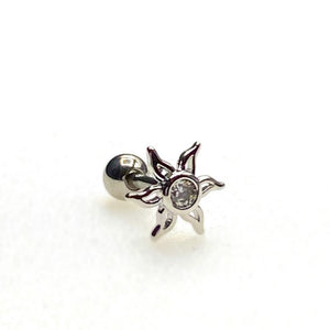 Sun CZ cartilage barbell,