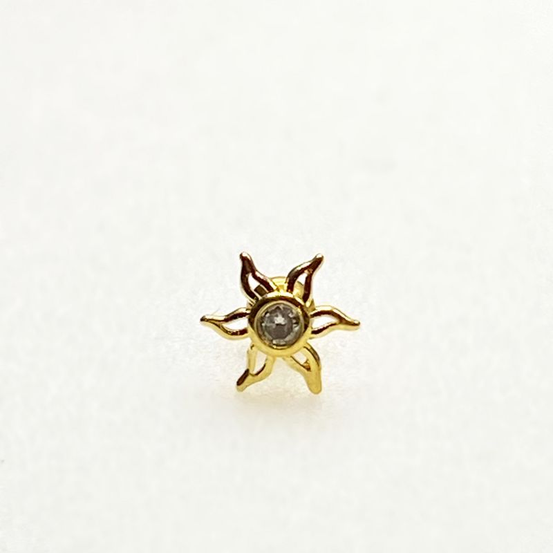Sun CZ cartilage barbell,
