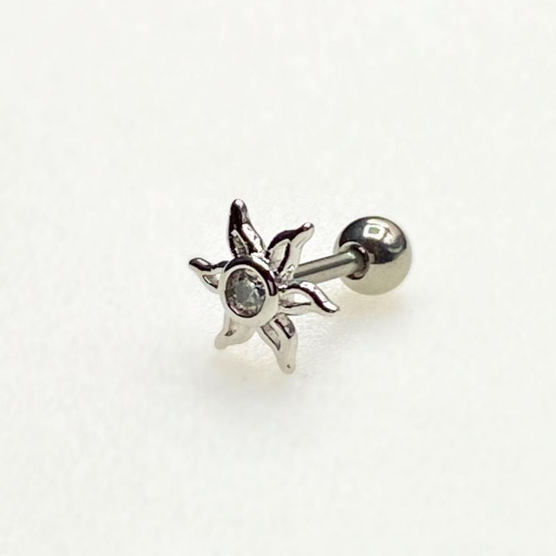 Sun CZ cartilage barbell,