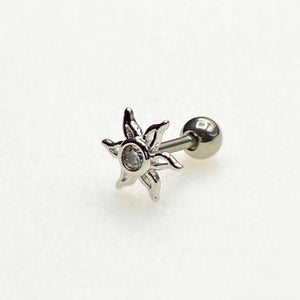 Sun CZ cartilage barbell,