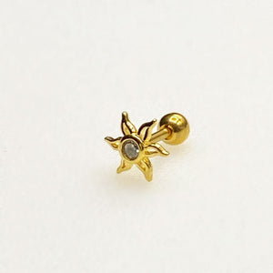 Sun CZ cartilage barbell,