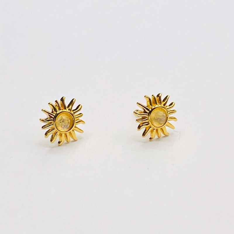 Sun ray moonstone earrings