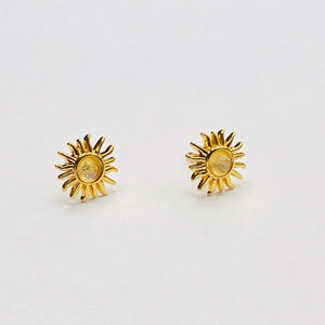 Sun ray moonstone earrings